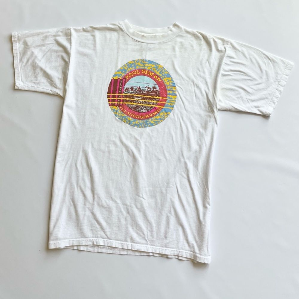 Original 1993 Vintage Paul Simon The Highwaymen Back at the Ranch Band Tee XL - Picture 4 of 5